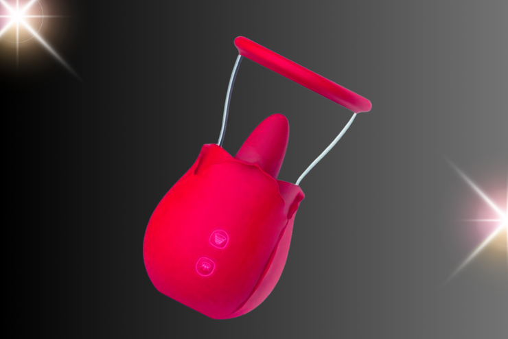 "BlissBloom Rose Tongue & Suction Vibrator – Dual-Action Clitoral Stimulator"