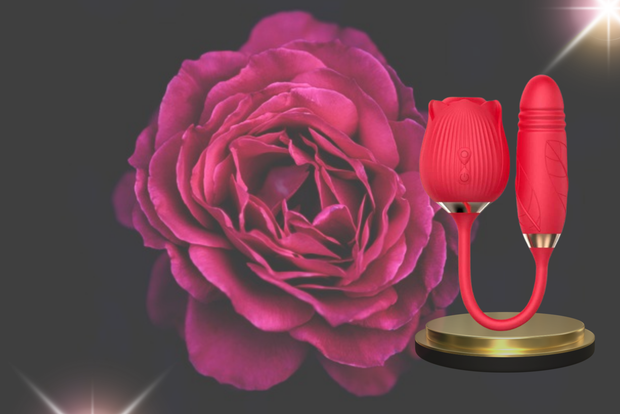 "BlissBloom 3-in-1 Rose Vibrator – G-Spot Dildo, Clitoral Sucker & Flapping Stimulator