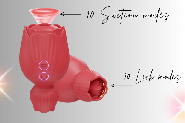 "Bliss Bloom 2-in-1 Rose Vibrator – Clitoral Sucker & Tongue Stimulator"