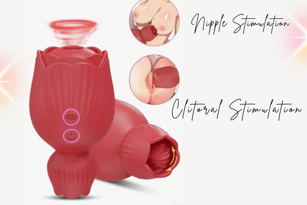 "Bliss Bloom 2-in-1 Rose Vibrator – Clitoral Sucker & Tongue Stimulator"